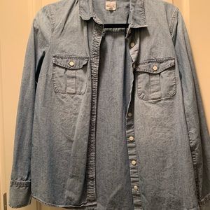 J crew chambray perfect shirt button up denim
